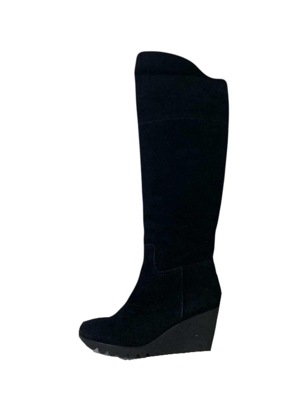 HOVERCRAFT Bama Boots 5.5/6 Wedge Black Suede Italy Knee Zip